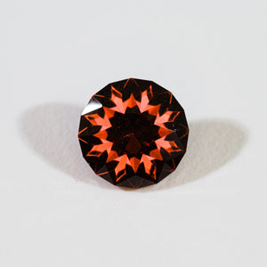 1.52 ct Precision-Cut Malaya Garnet – "Olivera" Round Brilliant
