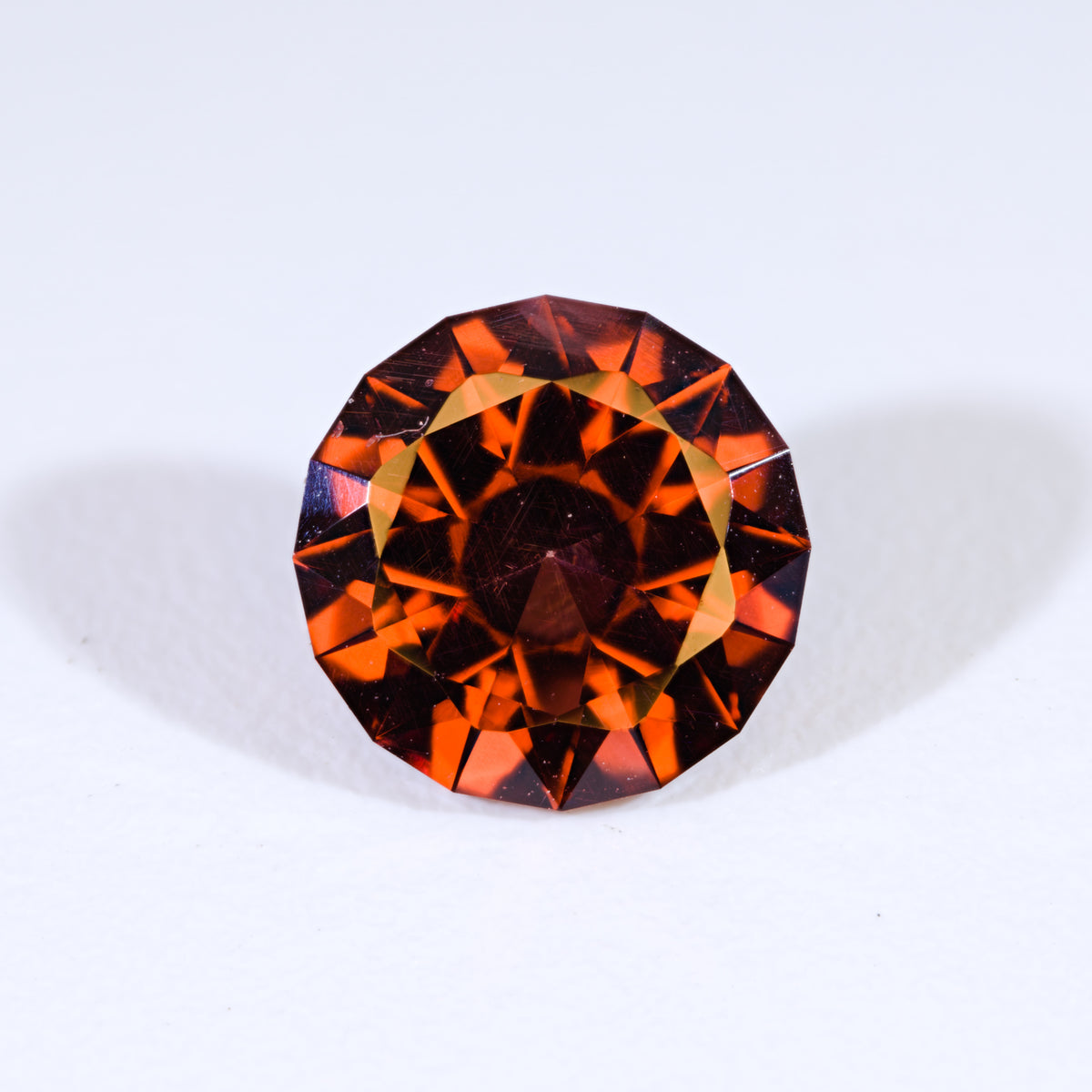 1.74 ct Malaya Color Change Garnet from Tanzania. Round Brilliant Design.