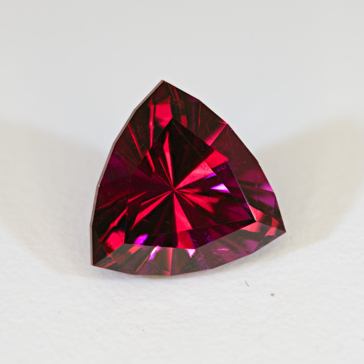 2.61 ct Custom Precision Trilliant Color-Change Rhodolite