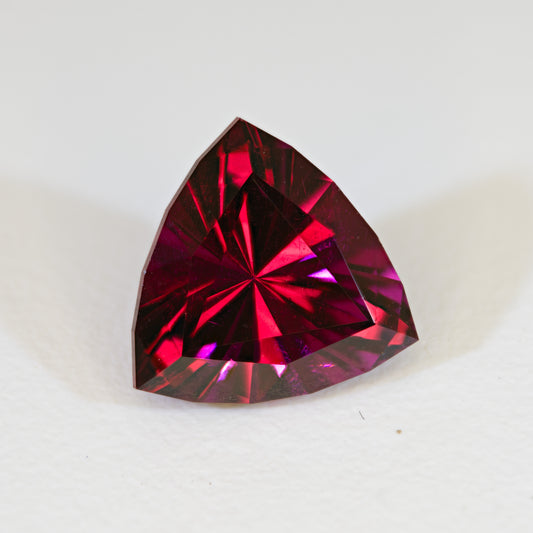 2.61 ct Custom Precision Trilliant Color-Change Rhodolite